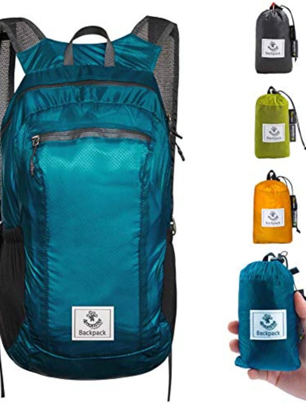 4Monster Lightweight Packable Hiking Daypack Water Resistant Travel Backpack